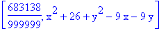 [683138/999999, x^2+26+y^2-9*x-9*y]